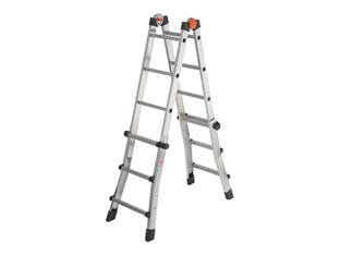 Scala multifunzione telescopica peppina d.lgs. 81/08 6+6 gr.- ap.cm.586h.-cm.65x24x167h. - Kg.18 ALL060 - struttura solida in alluminio rinforzata, portata kg.150, maggiore resistenza alla torsione e al carico, piolo esterno mm.30x...