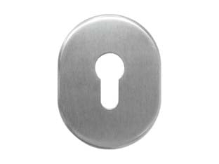 Bocchetta ovale in ottone cromo satinato per cilindri sagomati 316l/sv - mm.64x84h spessore mm.6 - con trattamento di elettrocataforesi per una più lunga durata di utilizzo