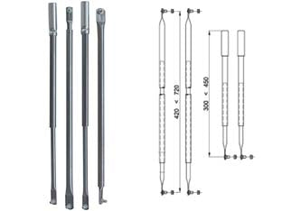 Asta serie completa 600/m6/c - in acciaio zincato, set composto da 2 aste catenaccio mm.300/450 e 2 aste intermedie mm.420-720, fissaggio asta M6
