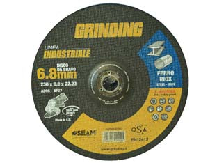 Dischi da sgrosso per ferro/inox Ø mm.230 linea industriale - ø mm.230x6,8 foro 22,2 da sgrosso per ferro/inox - abrasivo all'ossido di alluminio, esente da ferro, zolfo e cloro, lunga durata
