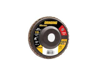 Dischi lamellari da sgrosso per ferro Ø mm.115 linea industriale - ø mm.115 foro 22,2 grana 60 da sgrosso per ferro - abrasivo all'ossido di alluminio, bilamella, tela in cotone, supporto in plastica