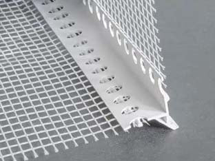 Paraspigolo intonaco con rete e gocciolatoio - mm.24x24x mt.2,5 - rete maglia cm.10x10 - con rete in fibra di vetro, per spigoli orizzontali, utile per interrompere la corsa dell’acqua e deviarla verso l’esterno, d...