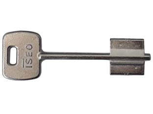 Chiave grezza doppia mappa 990800 - in ottone nichelato, per serrature serie 981, 983, 961, 963