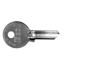 Chiave grezza 4 spine piccole 020079 - 020079 - in ottone nichelato, per lucchetti ADITUS mm.40