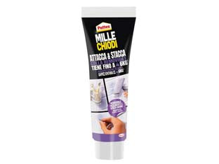 Pattex millechiodi attacca e stacca trasparente - gr.44 - adesivo di montaggio con esclusiva formula Flextec forte e removibile, adatto a quasi tutte le superfici, sostituisce viti, c...