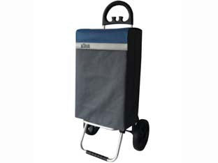 Carrello spesa chloe alluminio - cm.41x33x100h. - borsa lt.45 da cm.38x20x59h., materiale PE 600D, intelaiatura interna pieghevole, ruote EVA+PP mm.200, impugnatura ABS, strut...