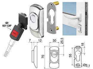 Defender magnetico per cilindro sagomato mgsg15 inox satinato - mm.70x30x19h. acciaio inox satinato - sistema di protezione del cilindro serratura di porte e infissi, serramenti, grate e inferriate in alluminio o in ferro che s...