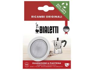 Set guarnizioni mokina pz.1 + 1 filtro - mezza tazza - per caffettiere in alluminio mokina