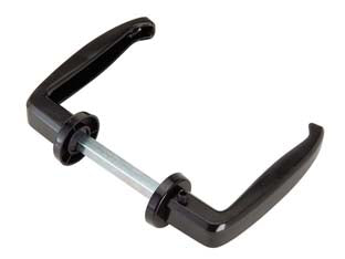 Maniglie per porte metalliche - mm.65-75 - in alluminio verniciata nera con grano