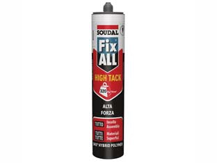 Sigillante adesivo fix all high tack - ml.290 bianco - sigillante adesivo in cartuccia ad alta forza (320KG/10CM2) basato sulla tecnologia MS Polymer ideale per l'incollaggio e la ...