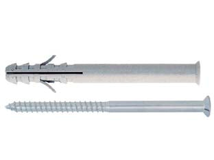 Tassello prolungato in nylon per serramenti con vite zincata bianca tup - ø mm.10x60 vite ø mm.7x70 spess. fiss. mm.10 - tassello in nylon prolungato colore grigio fornito di vite TPS impronta Pozidrive, idoneo per calcestruzzo, pietra compatta e...