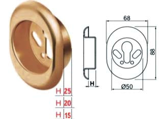 Bocchetta antistrappo kt52 bronzato - mm.68x88x20h ø mm.50 (KT5240) - in acciaio bronzato, per defender MR500, 503