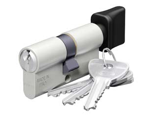 Doppio cilindro sagomato in alluminio con pomolo 123 - mm.54 centrato (27x27) (123.27.27P) - corpo in alluminio ad alta resistenza, barilotto in ottone nichelato con guida, perni e controperni in acciaio inox, molle in...