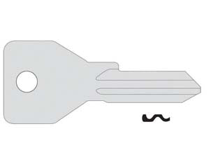 Chiave 4 spine grandi 01070051 - 01070051 (tipo silca CS120) - in ottone nichelato e profilo paracentrico, per cilindri