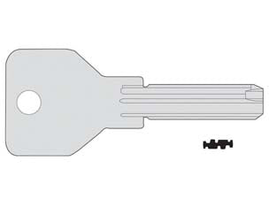 Chiave profilo piatto 00670010 - 00670010 (tipo silca CS146) - in ottone nichelato e profilo piatto, per cilindri ASIX