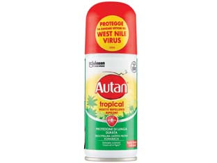 Autan repellente tropical spray secco - ml.100 - è un insetto-repellente di lunga durata, aiuta a proteggere dalle punture delle zanzare comuni (Culex Pipiens), tropicali (An...