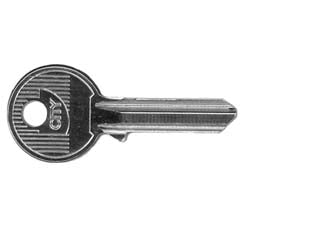 Chiave grezza 020359.cs - (020359.CS) - 5 spine grandi, sinistra, in ottone nichelato, per lucchetti