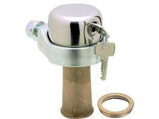 Lucchetto bloccaserranda a campana completo 1700081 - (Y1700081) - corpo in zama rivestito da corazza in acciaio inox, gancio di chiusura cementato temprato, dotazione 3 chiavi