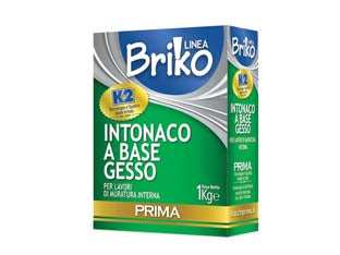 K2 linea briko intonaco base gesso bianco in polvere rasante - Kg.1 in scatola - intonaco base gesso in polvere, per lavori di manifattura interna, rasante, colore bianco