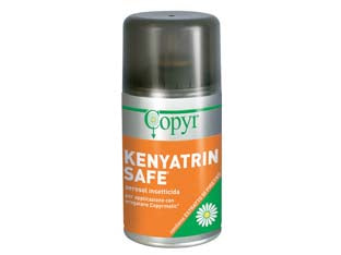 Insetticida kenyatrin safe spray per insetti volanti - ml.250 - composizione: Piretrine pure 1,00%, Tetrametrina 0,93%, Piperonil Butossido tec. 14,00%, insetticida aerosol ad elevato effet...