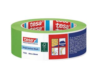 Nastro carta verde 74338 - mm.38h. in rotoli da mt.50 - nastro di mascheratura liscio, adatto per utilizzo su superfici irregolari come mattoni a vista, elevata resistenza ai raggi ...