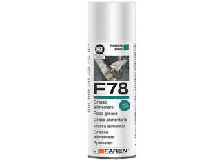 Grasso spray alimentare f78 - ml.400 - Specifico per la lubrificazione e protezione dove è possibile il contatto accidentale con alimenti, ottima adesività e stabil...
