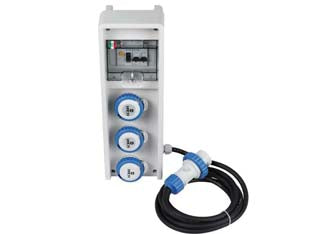 Quadro ulisse asc portatile con maniglia 3 prese industriali ip67 - grigio 74127 - composto da 3 prese a due poli + terra da 16A 200-250V, spina 2P+T 16A 200-250V IP67, protezione con interruttore magnetoterm...