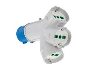 Adattatore industriale 200-250v con spina e 3 prese cee ip44 - 16A colore blu 73095 - Nessuna Descrizione per questo prodotto