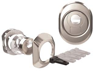 Defender magn. bkl m1 cromo sat. con vaschetta in acciaio antishock - defender mm.50x18h. interasse mm.38 - innovativo sistema magnetico vettoriale brevettato, offre un numero elevatissimo di cifrature magnetiche pur mantenendo la di...
