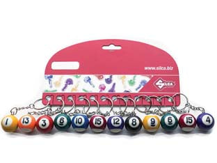 Portachiavi palla da biliardo pz.12 (avk404079) - in metallo