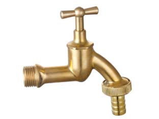 Rubinetto artistico in ottone oro lucido limp - attacco M1/2' - raccordo terminale M 3/4' - corpo ottone lucido, chiusura a vite, rompigetto, ideale per fontanelle