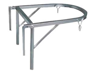 Telaio tramoggia per scarico detriti - cm.73x102x53 - in acciaio, con due moschettoni per sostenere il carico e la tramoggia che viene inserita all'interno del telaio