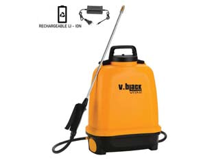 Pompa a zaino a batteria litio v-black vita - lt.16 - lancia in alluminio, impugnatura con leva ergonomica Click ad arresto immediato, scheda elettronica con controllo di tensione...