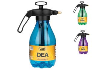 Pompa a pressione vaporizzatore dea lt.2 trasparente - serbatoio in PET, testa in polipropilene con impugnatura ergonomica, ugello in ottone regolabile, guarnizioni in NBR, colori ...