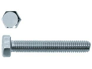 Viti per metallo 8.8 testa esagonale interamente filettate in blister - ø mm.8x20 in blister pz.15 (B) - interamente filettata senza dado, filettatura MA metrica ISO passo grosso alta resistenza, in acciaio zincato Classe 8.8 UNI ...