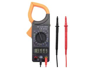 Tester digitale pinza amperometrica - dimensioni mm.330x160x30 peso gr.371 - adatto per misurazioni DCV & ACV, per misurazioni di resistenza, per test di continuità, batteria 9V inclusa