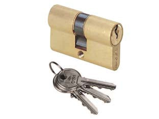 Cilindri a infilare cisa sagomato 0g300 - mm.60 decentrato (27x33) 0G300060 - corpo in ottone con 3 chiavi in ottone nichelato