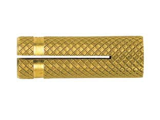 Tassello in ottone po-m - ø mm.8 MA tassello ø mm.10x30 - tassello in ottone con zigrinatura, idoneo per calcestruzzo, pietra compatta, mattone pieno e legno
