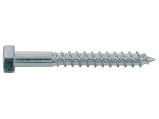 Vite tirafondi per legno te classe 4.8 din-571 uni-704 acciaio zincato - ø mm.10x240 - testa esagonale, in acciaio classe 4.8 a bassa resistenza zincato