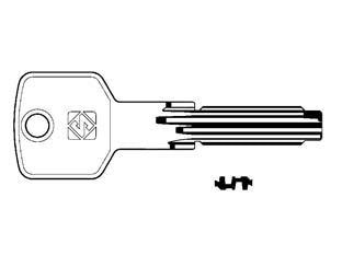 Chiavi punzonate per cilindri cisa 6+7 spine cs62 - CS62 - in ottone nichelato, profilo dorsato, per cilindri di sicurezza
