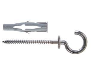 Tassello in nylon occhiolo aperto fu-r - ø mm.8x50 occhiolo mm.4,5x83 - il tassello è fornito con occhiolo aperto zincocromato con collare