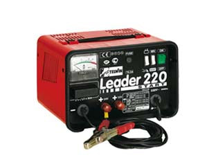 Caricabatterie con avviatore leader 220 start 30/180a 12v - potenza assorbita 0,8/3,6 Kw, monofase, tensione di rete 230v / 50/60Hz, tensione di carica e avviamento 12/24v, corrente di ...