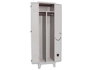 Armadio spogliatoio sporco/pulito a due ante montato - cm.50x50x180h. - struttura in lamiera d’acciaio presagomata a freddo, interamente saldato e verniciato con polveri  epossidiche previo trattam...
