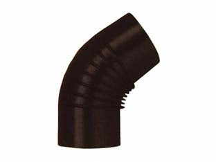 Gomito 45° porcellanato per stufe a legna nero opaco - ø cm.10 - spessore mm.0,55