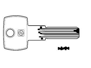Chiavi punzonate per cilindri corbin 6 spine cb87 - CB87 - in ottone nichelato, profilo dorsato, per cilindri di sicurezza (adatte anche per lucchetti SICURO ns. cod.146852 e 146869)