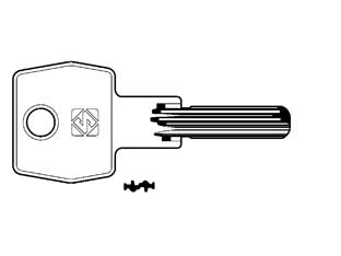 Chiavi punzonate per cilindri corbin 6+7 spine cb98 - CB98 - in ottone nichelato, profilo dorsato, per cilindri di sicurezza