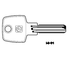 Chiavi punzonate per cilindri cisa 4+6 spine cs48 - CS48 - in ottone nichelato, profilo dorsato, per cilindri di sicurezza