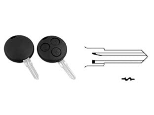 Cover chiavi per auto smart ym23rs8 - YM23RS8 - 3 bottoni - permette di riutilizzare la parte elettronica della chiave originale in caso di rottura o danneggiamento della parte meccanic...