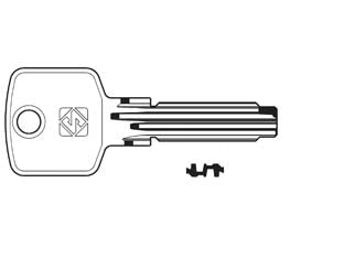 Chiavi punzonate per cilindri cisa 6+7 spine cs144 - CS144 - in ottone nichelato, profilo dorsato, per cilindri di sicurezza