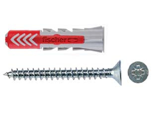 Tassello bi material con vite duopower - ø mm.5x25 - fornito con vite, installazione sui principali materiali da costruzione: calcestruzzo, materiale pieno in laterizio, mattone ...